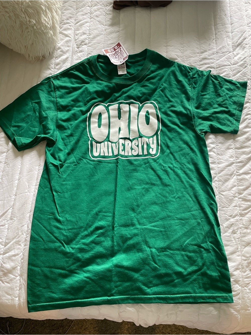 Fruit of the Loom Green Short-Sleeve Graphic Tee with White Logo